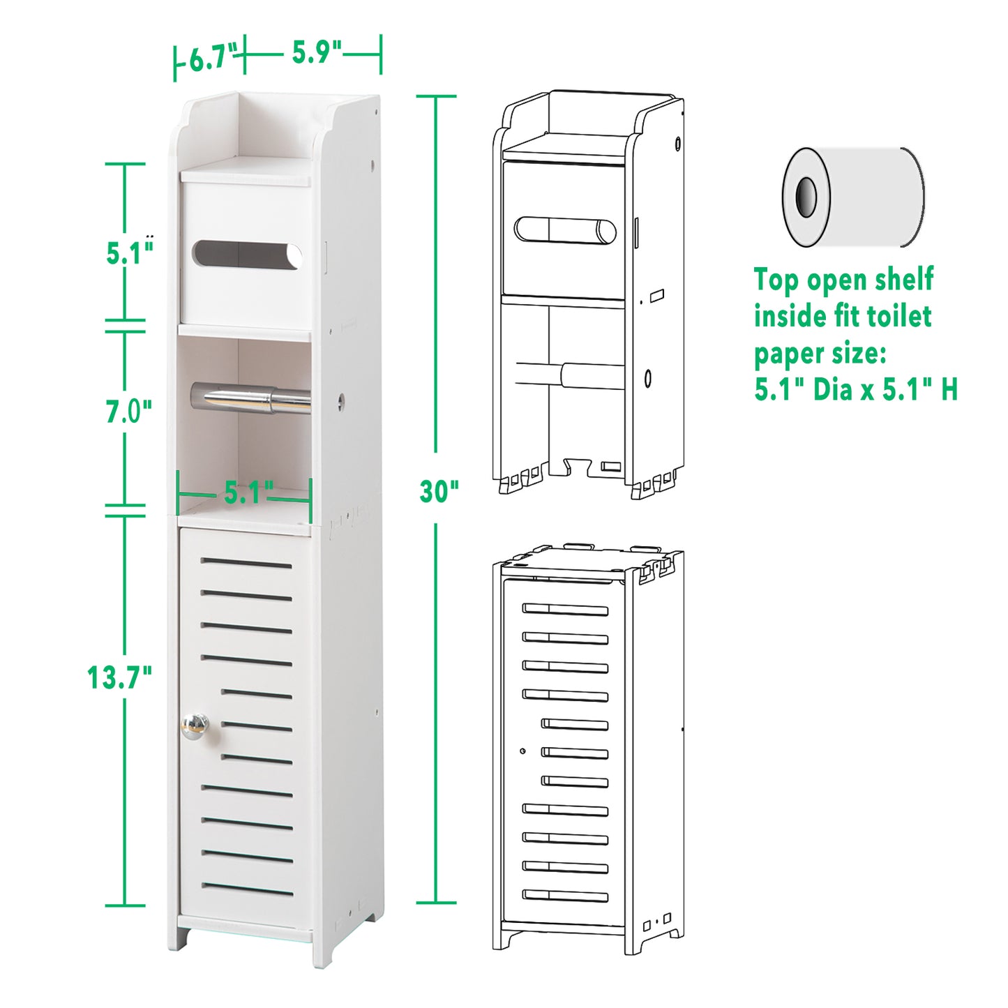 Bathroom Storage Cabinet(Slim)