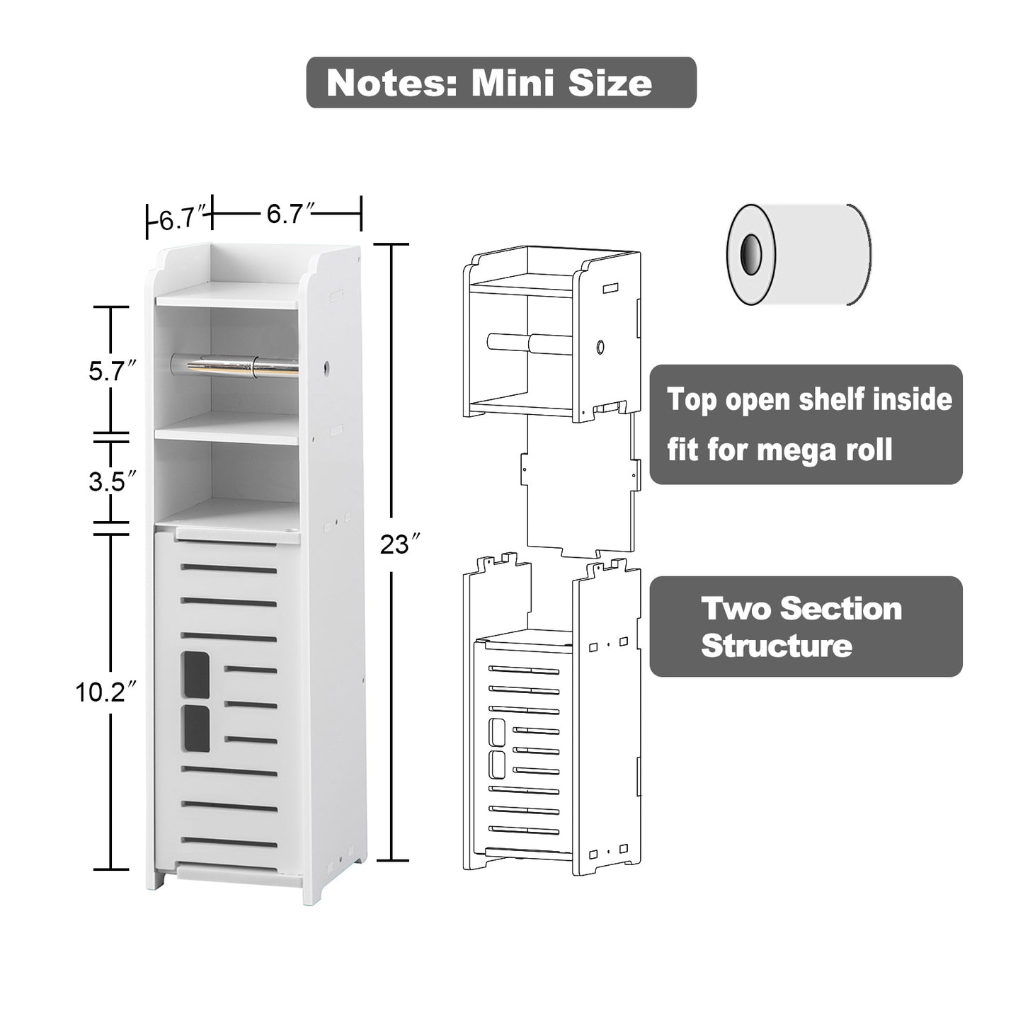 AOJEZOR Toilet Paper Holder:Toilet Paper Holder Stand,Small Bathroom Storage Cabinet Bathroom Organizer