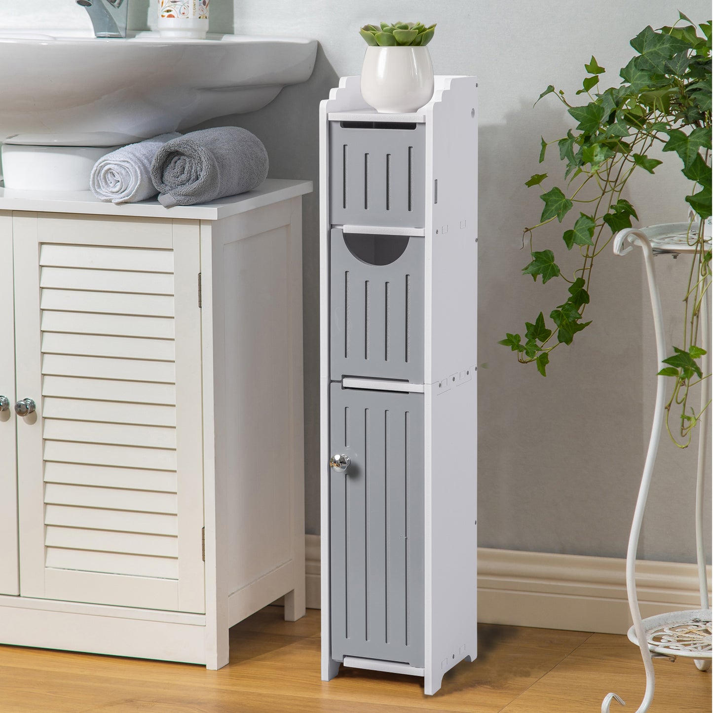 AOJEZOR Bathroom Storage Cabinet:Small Bathroom Storage Cabinet for Small Space-Toilet Paper Cabinet Fit for Small Roll