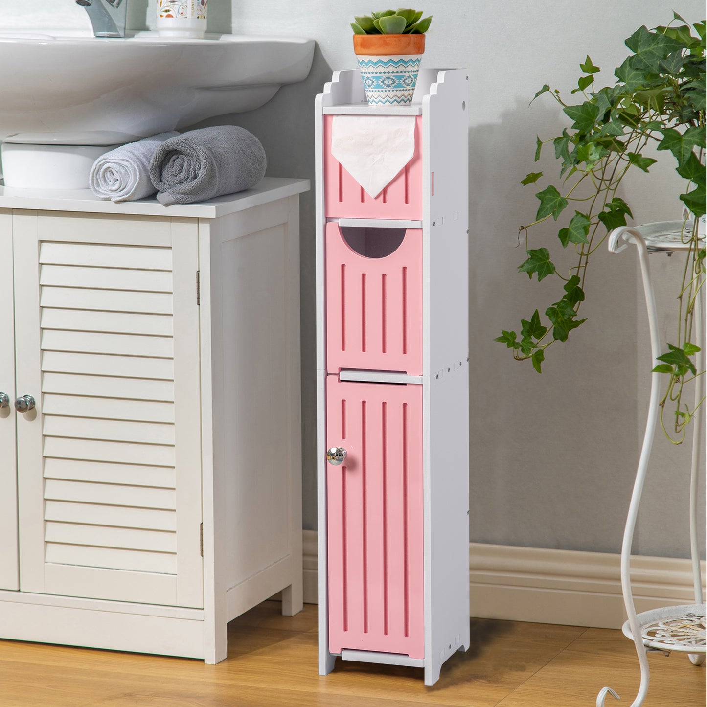 AOJEZOR Bathroom Storage Cabinet:Small Bathroom Storage Cabinet for Small Space-Toilet Paper Cabinet Fit for Small Roll