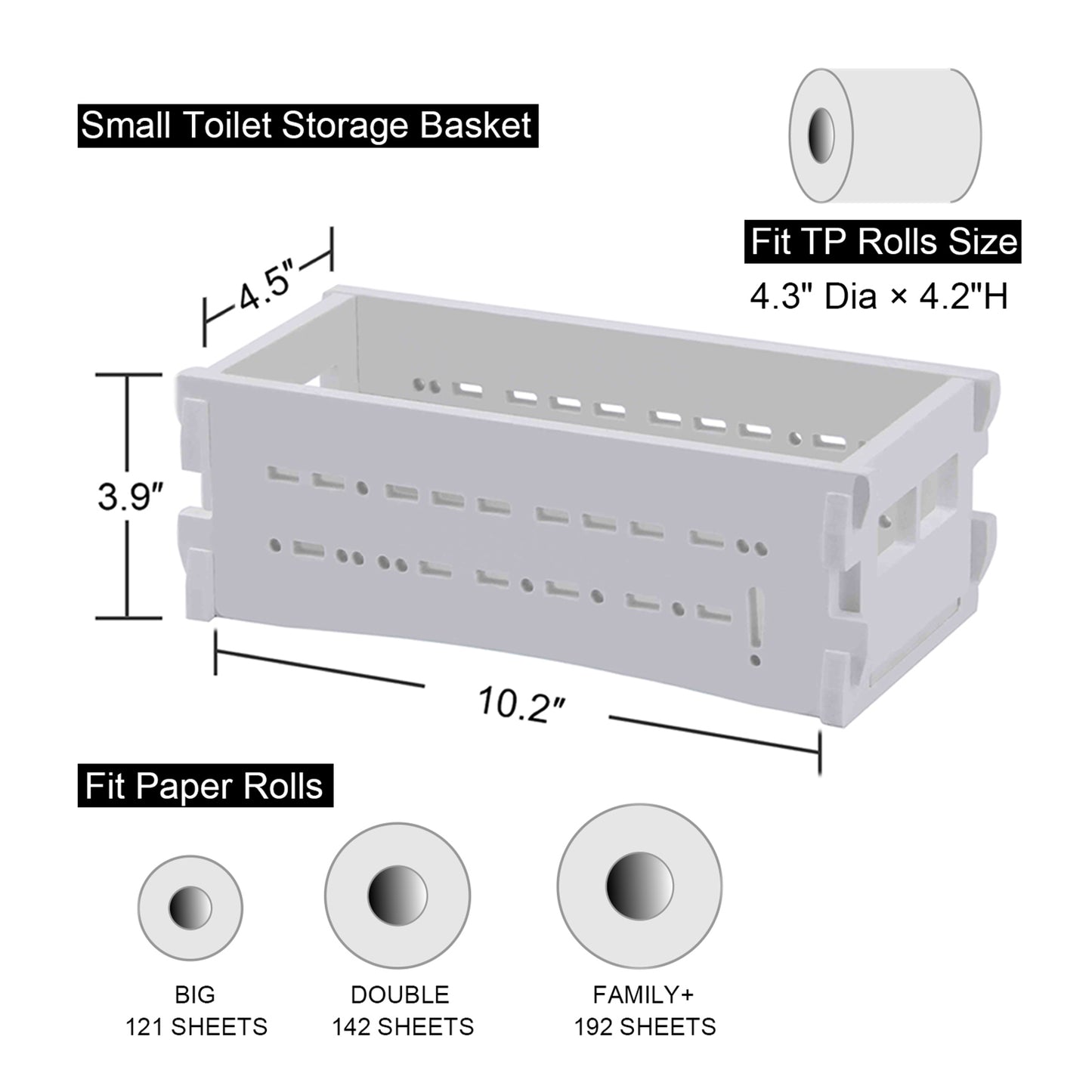 AOJEZOR Toilet Paper Basket,Toilet Storage Basket for Holding Toilet Paper-Toilet Paper Bins for Toilet Tank Top