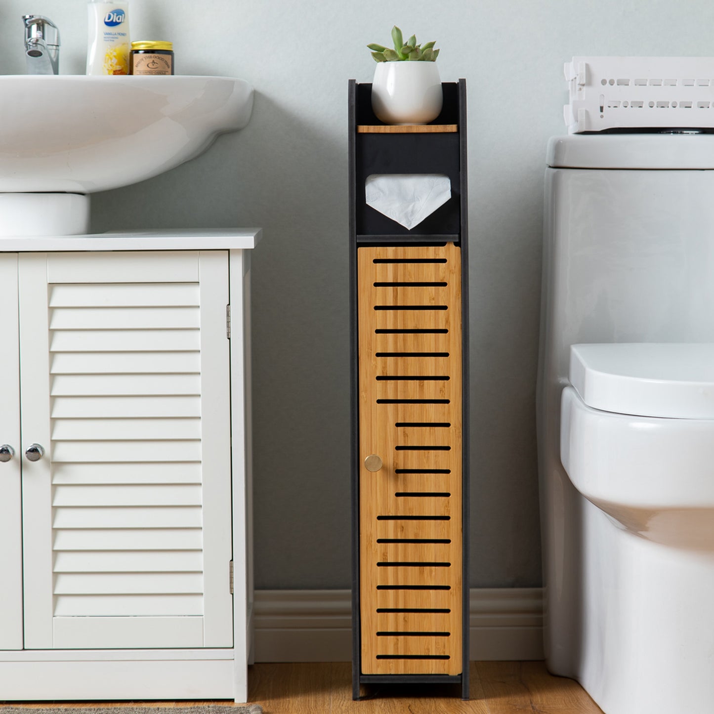 Bamboo Toilet Paper Storage